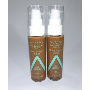 Lot of 2 Mocha Almay Make Myself Clear Complexion Liquid Makeup #910